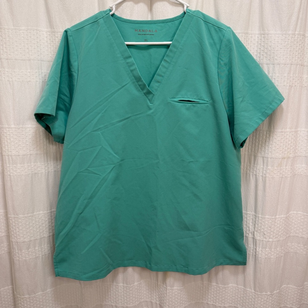 Mandala One Pocket Top Tourmaline Green Women’s XL Nurse Medical Uniform Scrubs